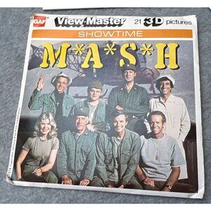 GAF View-Master Showtime MASH Major Topper 3 Reel Set 21 3D Pictures Sleeve & Or